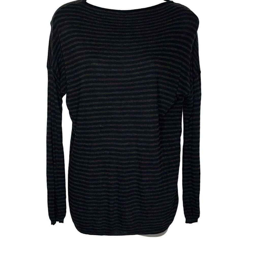 Vince Wool Blend Black & Gray Striped Sweater XS